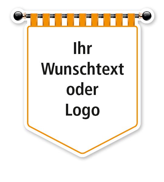 Maibaumschild Banner mit gelbem Rand und weißer Fläche - WH