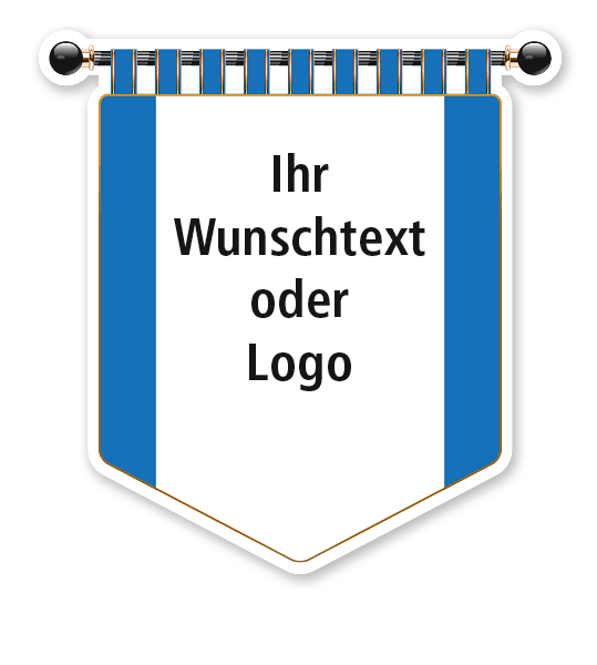 Maibaumschild Blaues Banner mit weißer Fläche - WH