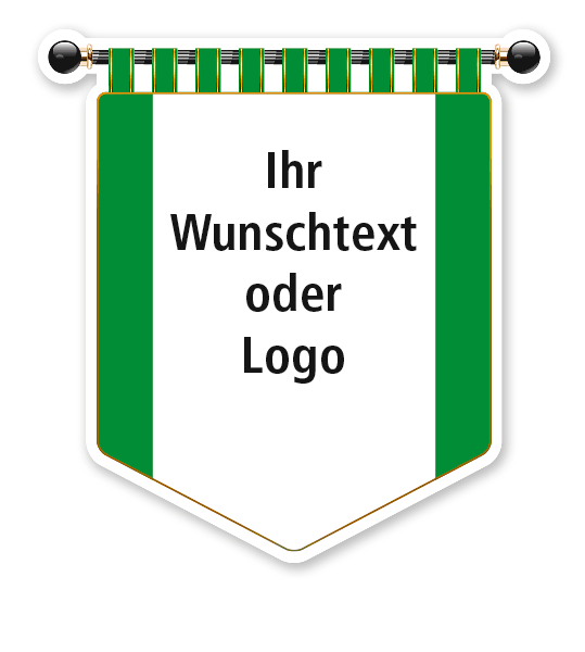 Maibaumschild Grünes Banner mit weißer Fläche - WH