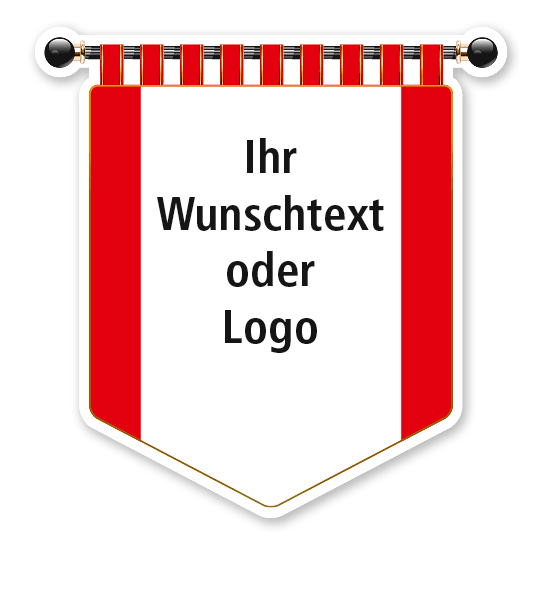Maibaumschild Rotes Banner mit weißer Fläche - WH
