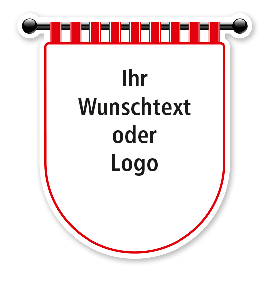 Maibaumschild Wappen rund mit rotem Rand - WH