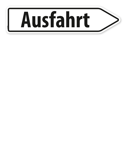 Pfeilschild / Pfeilwegweiser Ausfahrt - WH