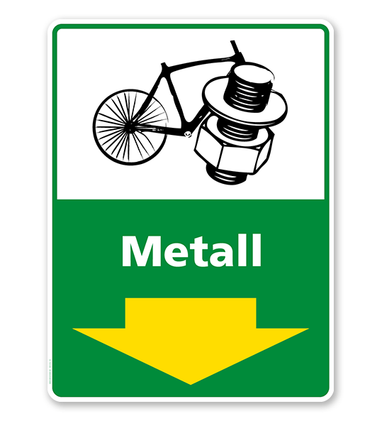 Schild Recycling Metall mit Pfeil - WH