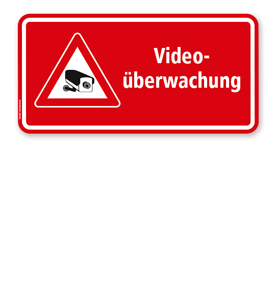 Hinweisschild Videoüberwachung - rot - WH