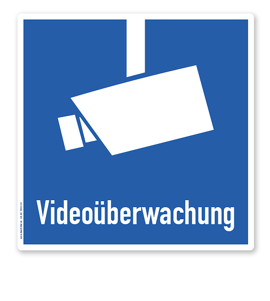 Hinweisschild Videoüberwacht - Symbol mit Textzusatz - WH
