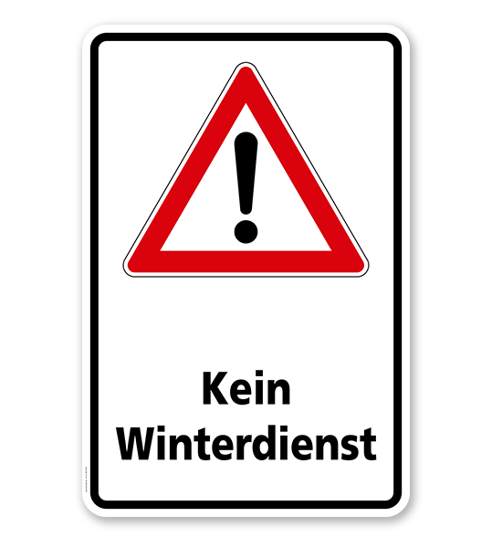 Schild Kein Winterdienst - WH