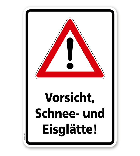 Schild Vorsicht, Schnee- und Eisglätte - WH