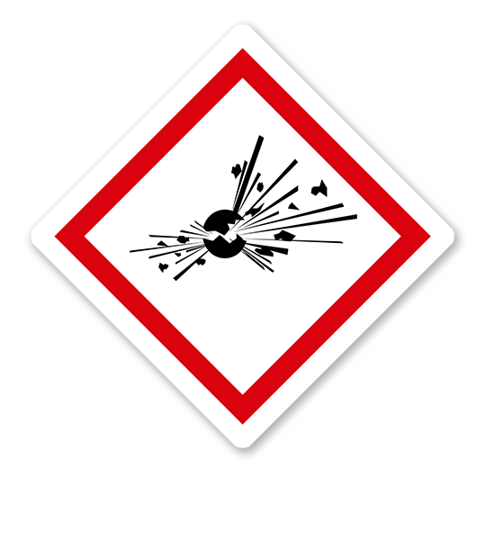 GHS-Gefahrensymbol auf Bogen Symbol 01 explodierende Bombe 2,5x2,5cm 15St/Bogen 