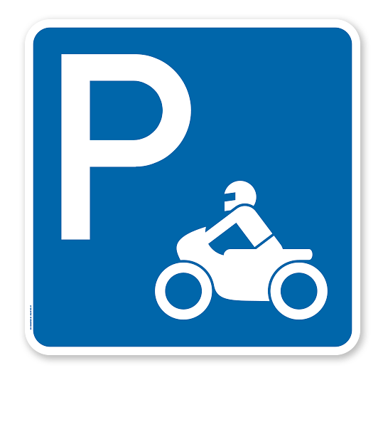 Parkplatzschild Motorrad - quadratisch - P