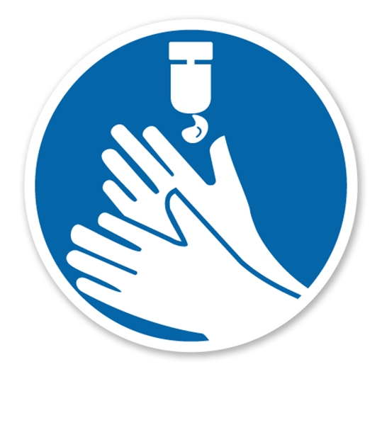 10 Hände waschen Aufkleber Handreinigung Gebotszeichen Warnzeichen Arbeitsschutz 