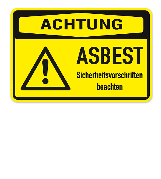 70 x 50cm Aluminium Kombischild Asbestfasern! 