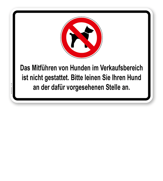 Schild Mitführen von Hunden verboten gemäß ASRA1.3 DIN7010 Alu 20cm wetterfest 