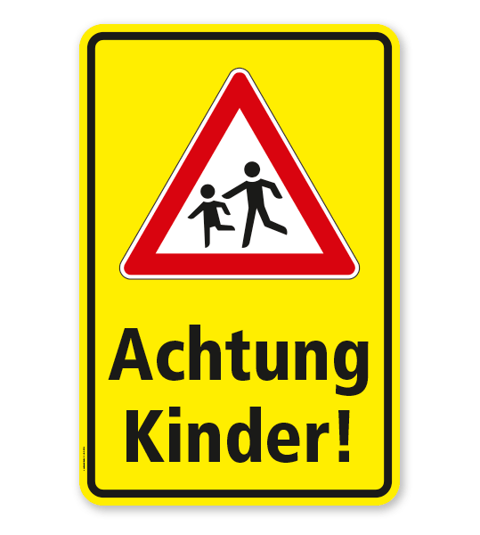 Verkehrszeichen Kombinationsschild Kinderschild Achtung Kinder