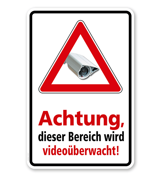 Schild 30 X 21cm Der Bereich wird videoüberwacht 