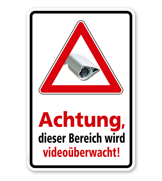 Hinweisschild Achtung, Dieser Betrieb Wird Videoüberwacht - WH