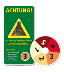 Warnschild Achtung, Waldbrandgefahr - mit wechselbaren Warnstufenziffern – G