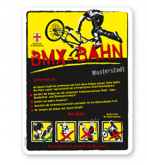 Spielplatzschild BMX - Bahn 4P-gelb - DS