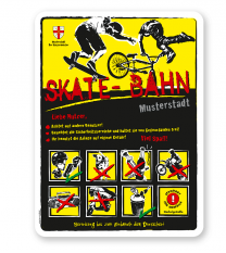 Spielplatzschild Skate - Bahn 8P-gelb - 2 - DS