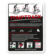 Spielplatzschild Pumptrack 04 - weiß - DS