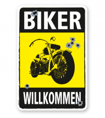 Parkplatzschild Biker willkommen - DS