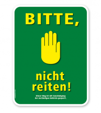 Schild Bitte, nicht reiten – G/GW