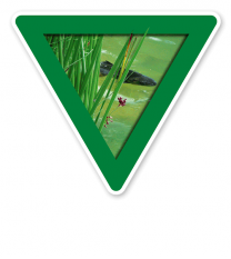 Verkehrsschild Vorsicht, Fischschonbezirk – Tierschutz (grün)