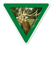 Verkehrsschild Vorsicht, Wildschutzgebiet - Tierschutz (grün)
