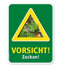 Warnschild Vorsicht, Zecken – G/GW