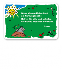 Schild Diese Wiesenfläche dient als Nahrungsquelle - GF