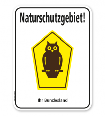Schild Naturschutzgebiet - Eule - mit Bundeslandangabe – G/GW