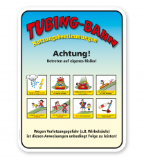 Spielplatzschild Tubing-Bahn - Nutzungsbestimmungen - KSP-2