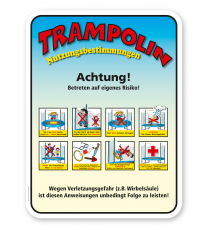 Spielplatzschild Trampolin - Nutzungsbestimmungen - KSP-2