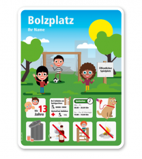 Spielplatzschild Bolzplatz mit Tor - KSP-4-BP-01