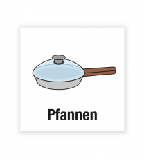 Demenzbeschilderung - Gegenstandsbeschriftung Pfannen - MA-BG-01-6