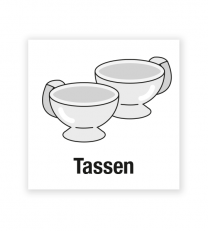 Demenzbeschilderung - Gegenstandsbeschriftung Tassen - MA-BG-01-7