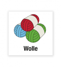 Demenzbeschilderung - Gegenstandsbeschriftung Wolle - MA-BG-03-3