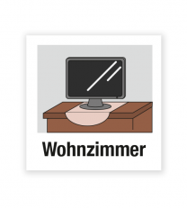 Demenzbeschilderung - Raumbeschriftung Wohnzimmer - MA-BR-01