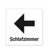 Demenzbeschilderung - Wegweiser Schlafzimmer links - MA-RP-02-1