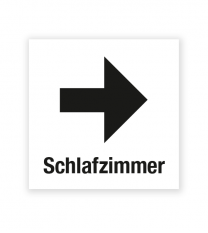Demenzbeschilderung - Wegweiser Schlafzimmer rechts - MA-RP-02-3