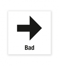 Demenzbeschilderung - Wegweiser Bad rechts - MA-RP-04-3