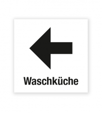 Demenzbeschilderung - Wegweiser Waschküche links - MA-RP-05-1