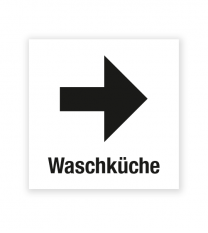 Demenzbeschilderung - Wegweiser Waschküche rechts - MA-RP-05-3