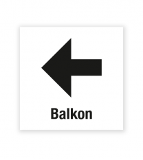 Demenzbeschilderung - Wegweiser Balkon links - MA-RP-07-1