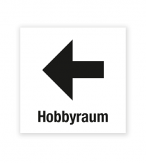 Demenzbeschilderung - Wegweiser Hobbyraum links - MA-RP-14-1