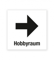 Demenzbeschilderung - Wegweiser Hobbyraum rechts - MA-RP-14-3