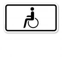 Zusatzschild Nur Schwerbehinderte mit außergewöhnlicher Gehbehinderung und Sehbehinderte – VZ 1044-10