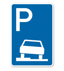 Parkplatzschild Parken halb auf Gehwegen - VZ 315-50