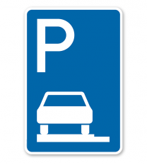 Parkplatzschild Parken ganz auf Gehwegen - VZ 315-60
