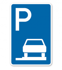 Parkplatzschild Parken ganz auf Gehwegen - VZ 315-65