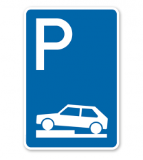 Parkplatzschild Parken halb auf Gehwegen - VZ 315-70
